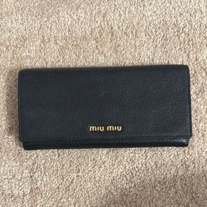 Miu Miu Black Leather Wallet